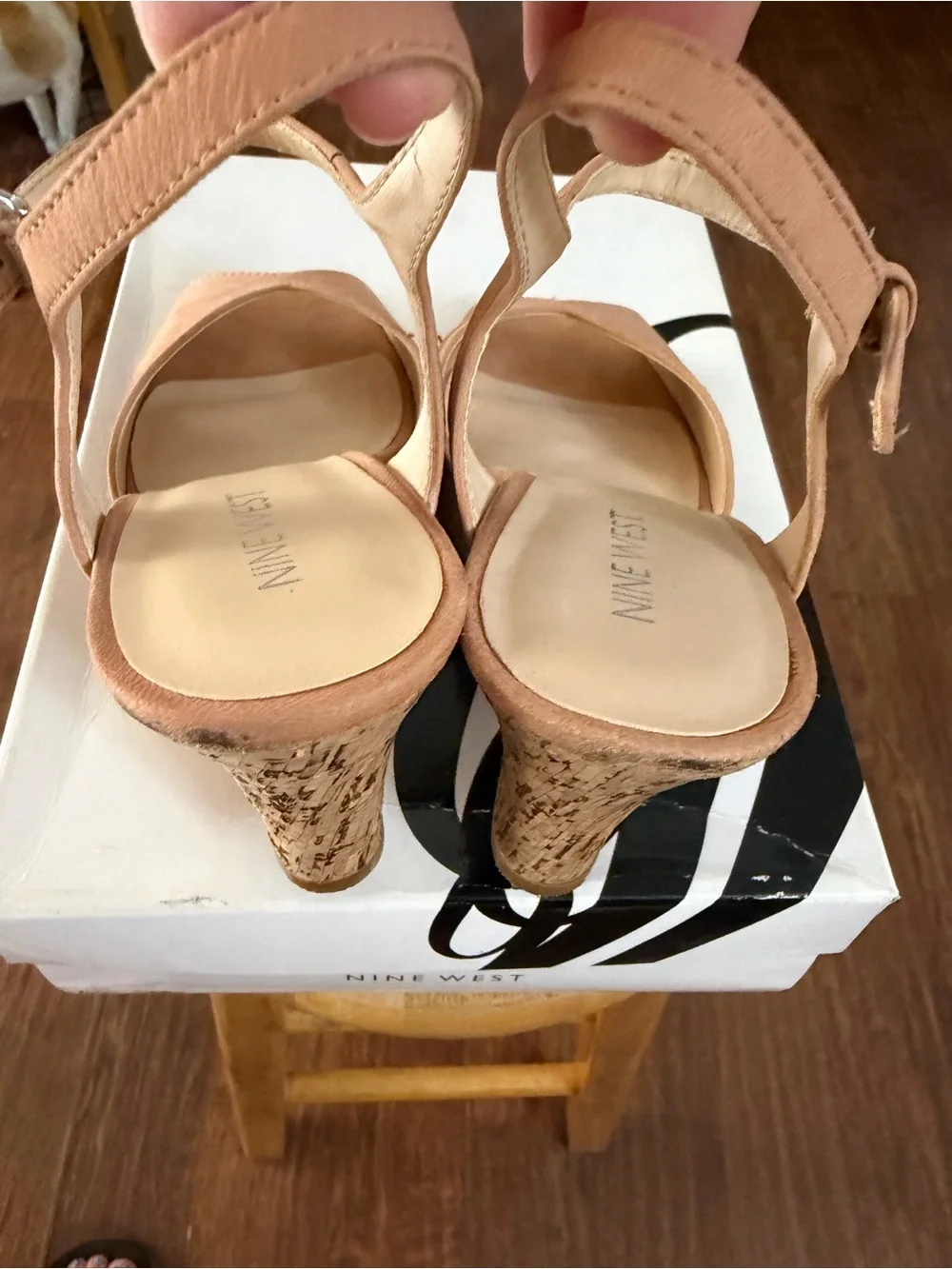 Nine West Peach Suede Open-Toe Ankle-Strap Sandals
